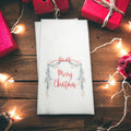 Christmas Guest Towels Linen Feel Ultra Ply White Disposable Towel Dinner Napkin Holiday Christmas Paper Hand Towels, Set of 20