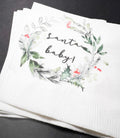 Santa Baby Christmas Baby Shower Santa Baby Gender Reveal Christmas Reveal December Gender Reveal Cocktail or Luncheon Napkins, Set of 25