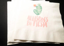 Load image into Gallery viewer, 1st Fiesta Cactus First Birthday Succulent Fiesta Uno Personalized Cocktail, Luncheon or Dinner Napkins Set of 25
