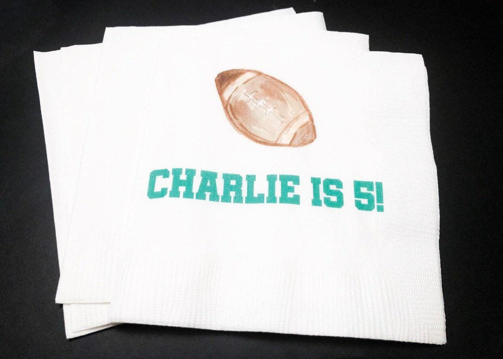 Football Birthday Its Game Time Fall Football Birthday Party Football Kids Bday Personalized Cocktail, Luncheon or Dinner Napkins Set of 25