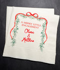 Merry Little Engagement Tis the Season to be Married Christmas Engagement Party Bridal Shower Cocktail, Luncheon or Dinner Napkins Set of 25