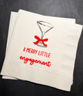Merry Little Engagement Tis the Season to be Married Christmas Engagement Party Bridal Shower Cocktail, Luncheon or Dinner Napkins Set of 25