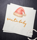 Santa Baby Christmas Baby Shower Pink Santa Hat Baby Gender Reveal Christmas Reveal Pink Baby Cocktail, Luncheon or Dinner Napkins Set of 25
