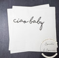 Ciao Baby Black Bow Italian Baby Shower Ciao Bambino Black Bow Baby Shower Summer Lemon Cocktail, Luncheon or Dinner Napkins Set of 25
