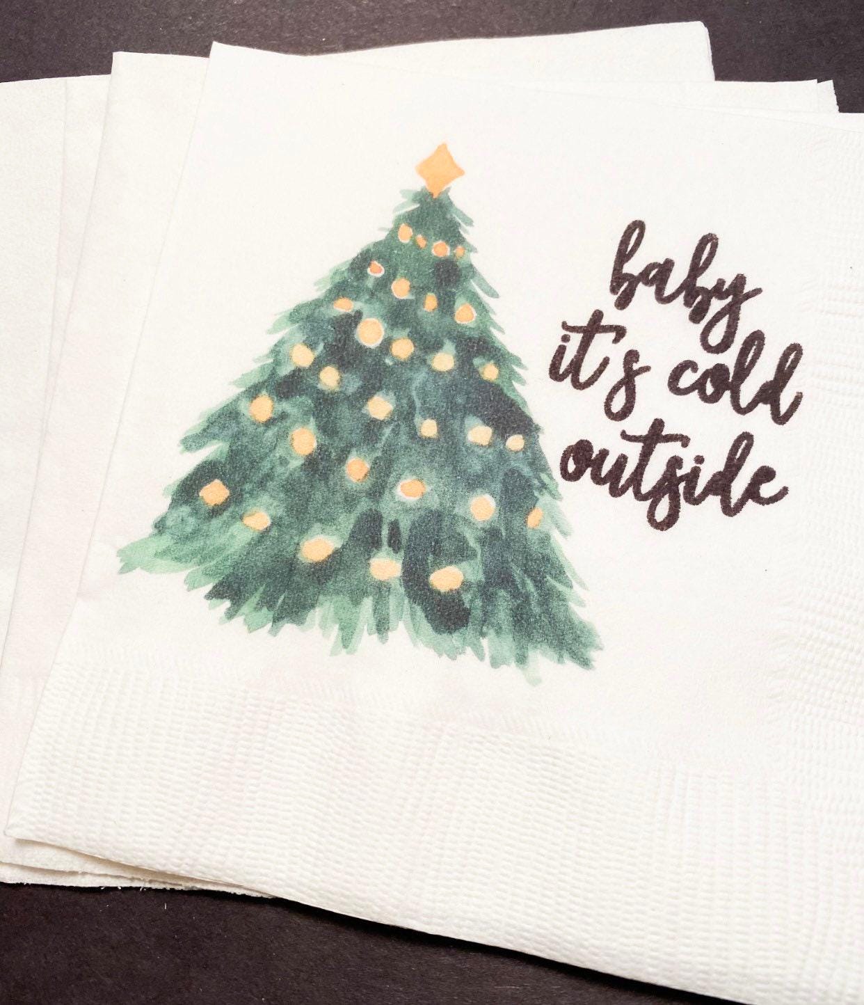 Baby It's Cold Outside Winter Christmas Baby Shower Birthday December Shower Cocktail, Luncheon or Dinner Napkins Set of 25