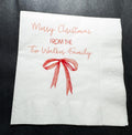 Christmas Red Bow Family Christmas Party Gathering Holiday Party Christmas Eve Personalized Cocktail, Luncheon or Dinner Napkins Set of 25