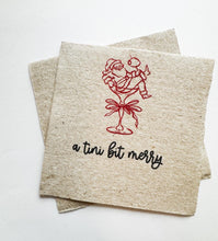 Load image into Gallery viewer, Tini Bit Merry Santa Martini Christmas Party Jingle &amp; Mingle Friendsmas Holiday Cocktail Party Kraft Cocktail or Dinner Napkins Set of 25
