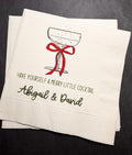 Merry Little Cocktail Tis the Season to be Married Christmas Engagement Party Wedding Cocktail, Luncheon or Dinner Napkins Set of 25