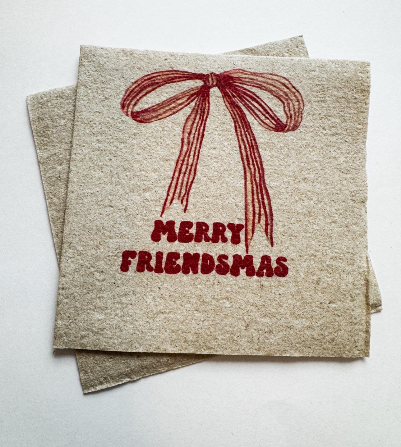Friendsmas Christmas Party Very Merry Friendsmas It’s giving Friendsmas Funny Christmas Kraft Cocktail or Dinner Napkins Set of 25