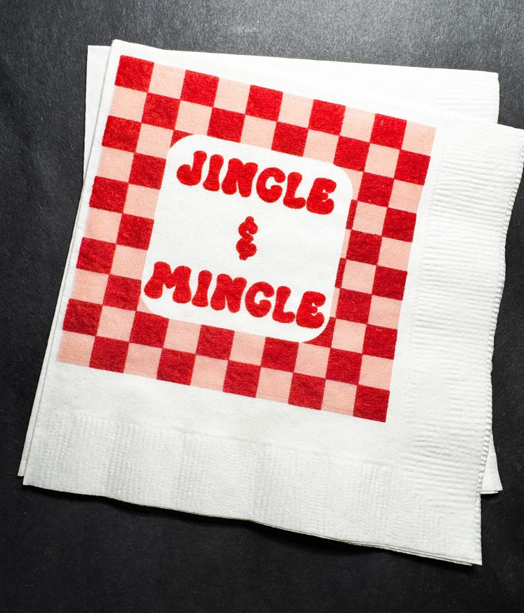 Tini Bit Merry Holiday Martini Christmas Party Jingle & Mingle Friendsmas Holiday Party Cocktail Luncheon or Dinner Napkins Set of 25