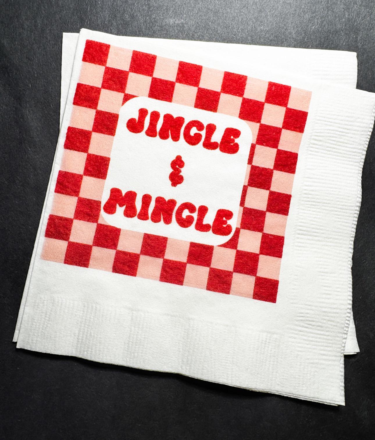 Tini Bit Merry Holiday Martini Christmas Party Jingle & Mingle Friendsmas Holiday Party Cocktail Luncheon or Dinner Napkins Set of 25