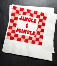 Load image into Gallery viewer, Tini Bit Merry Holiday Martini Christmas Party Jingle &amp; Mingle Friendsmas Holiday Party Cocktail Luncheon or Dinner Napkins Set of 25
