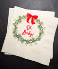 Oh Baby Merry Little Baby Shower Red Bow Theme Winter Christmas December Baby Shower Baby Cocktail, Luncheon or Dinner Napkins Set of 25