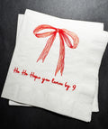 Red Bow Ho Ho Hope you Leave by 9 Tini Bit Merry Christmas Party Friendsmas Holiday Party Cocktail Luncheon or Dinner Napkins Set of 25