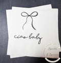 Ciao Baby Black Bow Italian Baby Shower Ciao Bambino Black Bow Baby Shower Summer Lemon Cocktail, Luncheon or Dinner Napkins Set of 25