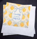 Ciao Baby Lemon Oh Baby Blue Bow Italian Baby Shower Lemon Baby Shower Personalized Cocktail, Luncheon or Dinner Napkins Set of 25