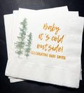 Baby It's Cold Outside Winter Christmas Baby Shower Winter Snowflake Shower Personalized Cocktail or Luncheon Napkins, Set of 25