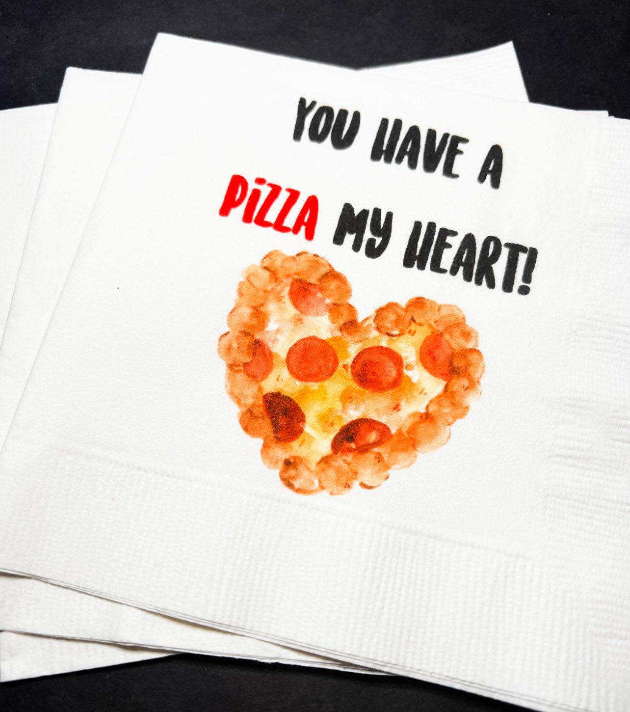 Pizza My Heart Valentine Pizza Valentines Day Party Singles Party Galentines Cocktail or Luncheon Napkins, Set of 25