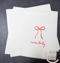 Ciao Baby Red Bow Italian Baby Shower Ciao Bambino Pink Red Baby Shower Summer Lemon Cocktail, Luncheon or Dinner Napkins Set of 25