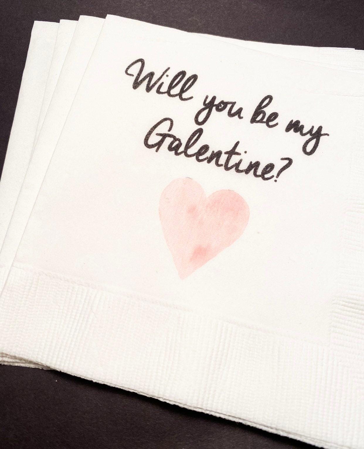 Galentines Day Girlfriends Valentines Day Party Singles Party Heart Cocktail, Luncheon or Dinner Napkins Set of 25