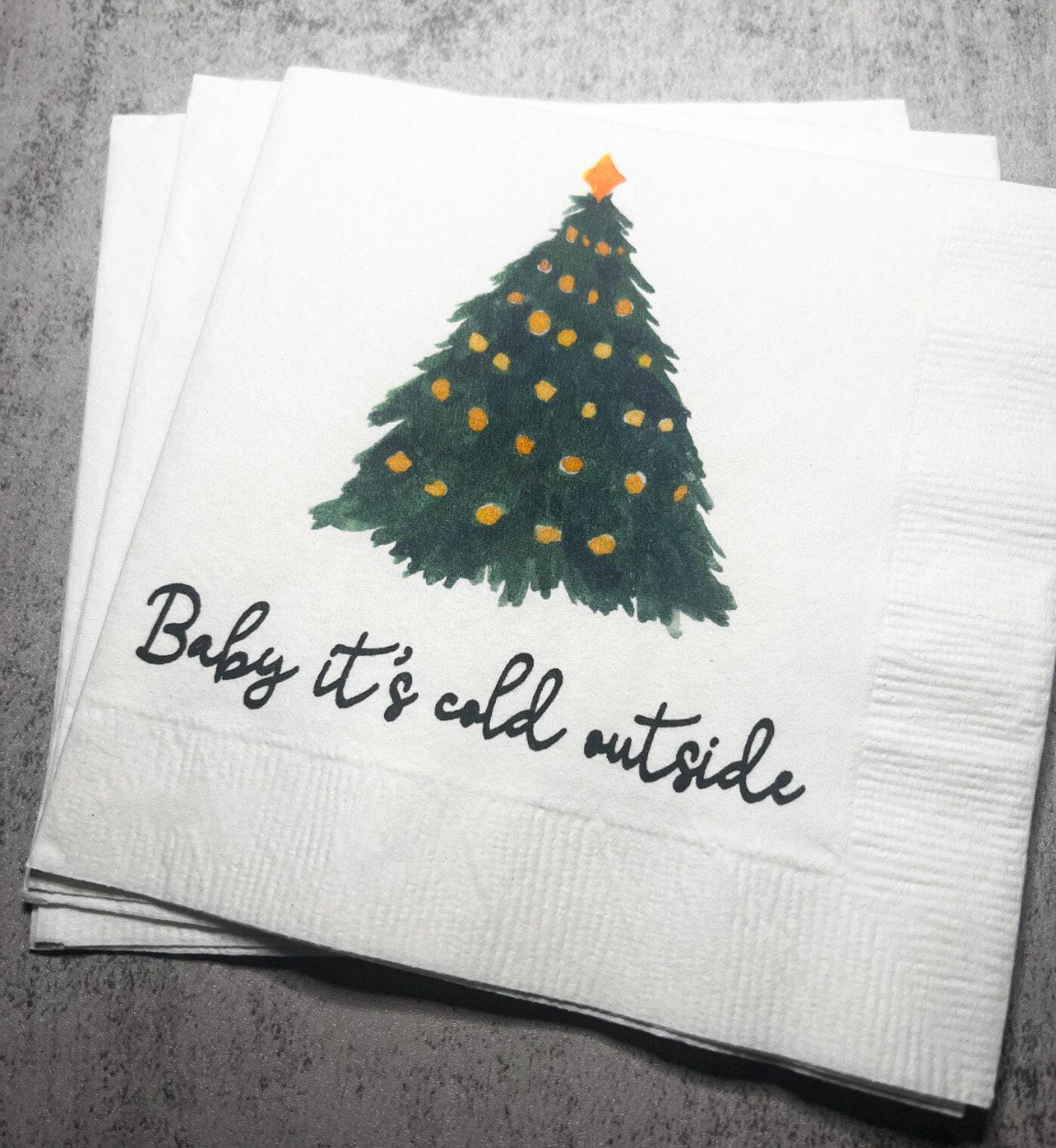 Baby It's Cold Outside Baby Shower Winter Christmas December Baby Shower Birthday Cocktail, Luncheon or Dinner Napkins Set of 25