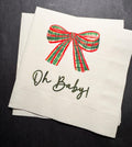 Oh Baby Merry Little Baby Shower Red Bow Theme Winter Christmas December Baby Shower Baby Cocktail, Luncheon or Dinner Napkins Set of 25