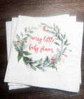 Merry Little Baby Shower Winter Christmas December Baby Shower Winter Holiday Baby Cocktail, Luncheon or Dinner Napkins Set of 25