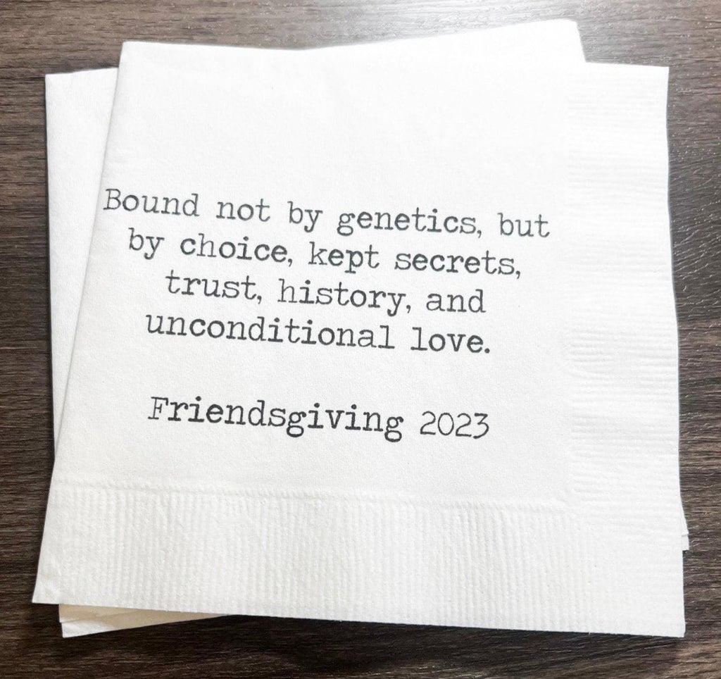 Friendsgiving Gather Give Thanks Funny Friendsgiving Thanksgiving Table Cocktail, Luncheon or Dinner Napkins Set of 25