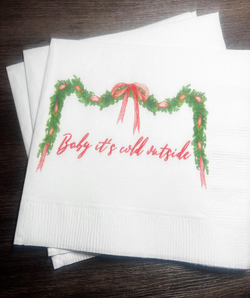 Baby It's Cold Outside Baby Shower Winter Christmas December Birthday Baby Shower Birthday Cocktail, Luncheon or Dinner Napkins Set of 25