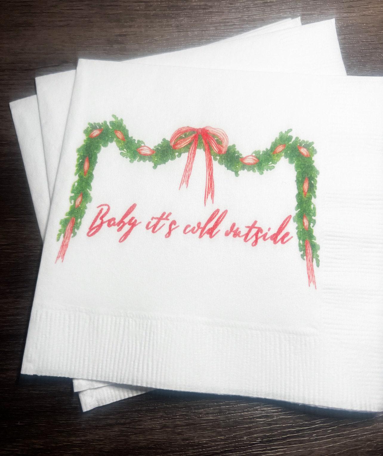 Baby It's Cold Outside Baby Shower Winter Christmas December Birthday Baby Shower Birthday Cocktail, Luncheon or Dinner Napkins Set of 25