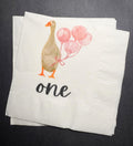 One Silly Goose 1st Birthday First Birthday Goose Preppy Goose Birthday Party  Cocktail, Luncheon or Dinner Napkins Set of 25
