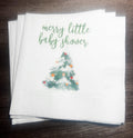 Merry Little Baby Shower Winter Christmas December Baby Shower Winter Holiday Baby Cocktail, Luncheon or Dinner Napkins Set of 25