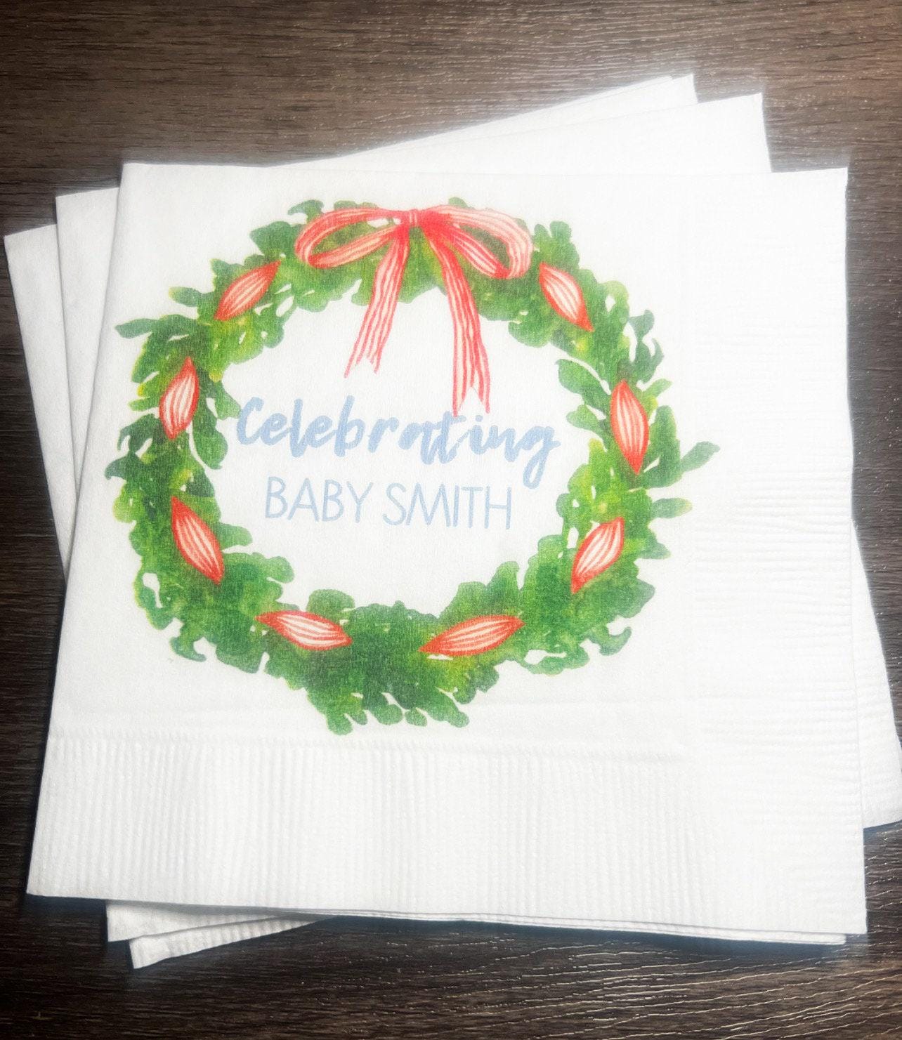 Baby It's Cold Outside Winter Christmas Baby Shower Birthday December Shower Personalized Cocktail or Luncheon Napkins, Set of 25