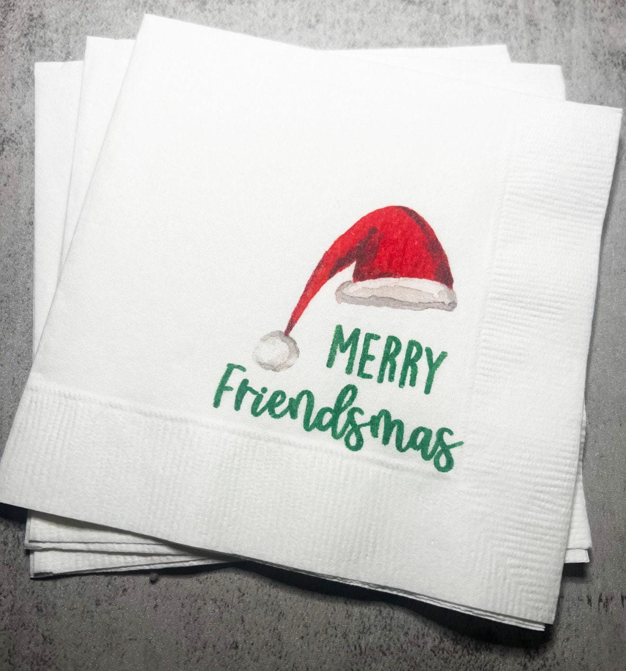 Friendsmas Christmas Party Very Merry Friendsmas It’s giving Friendsmas Funny Christmas Cocktail, Luncheon or Dinner Napkins Set of 25