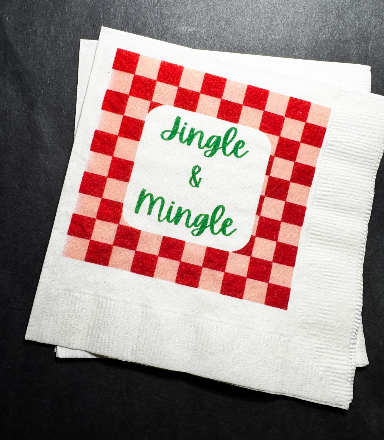 Tini Bit Merry Holiday Martini Christmas Party Jingle & Mingle Friendsmas Holiday Party Cocktail Luncheon or Dinner Napkins Set of 25