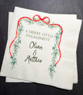 Merry Little Engagement Tis the Season to be Married Christmas Engagement Party Bridal Shower Cocktail, Luncheon or Dinner Napkins Set of 25