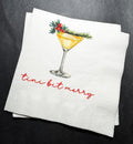 Tini Bit Merry Holiday Martini Christmas Party Jingle & Mingle Friendsmas Holiday Party Cocktail Luncheon or Dinner Napkins Set of 25