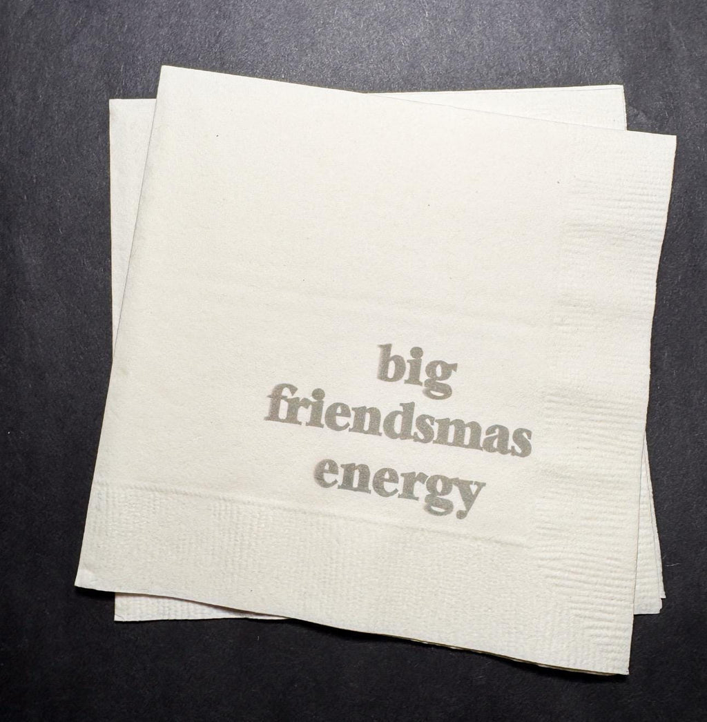 Friendsmas Christmas Party Very Merry Friendsmas It’s giving Friendsmas Funny Christmas Cocktail, Luncheon or Dinner Napkins Set of 25