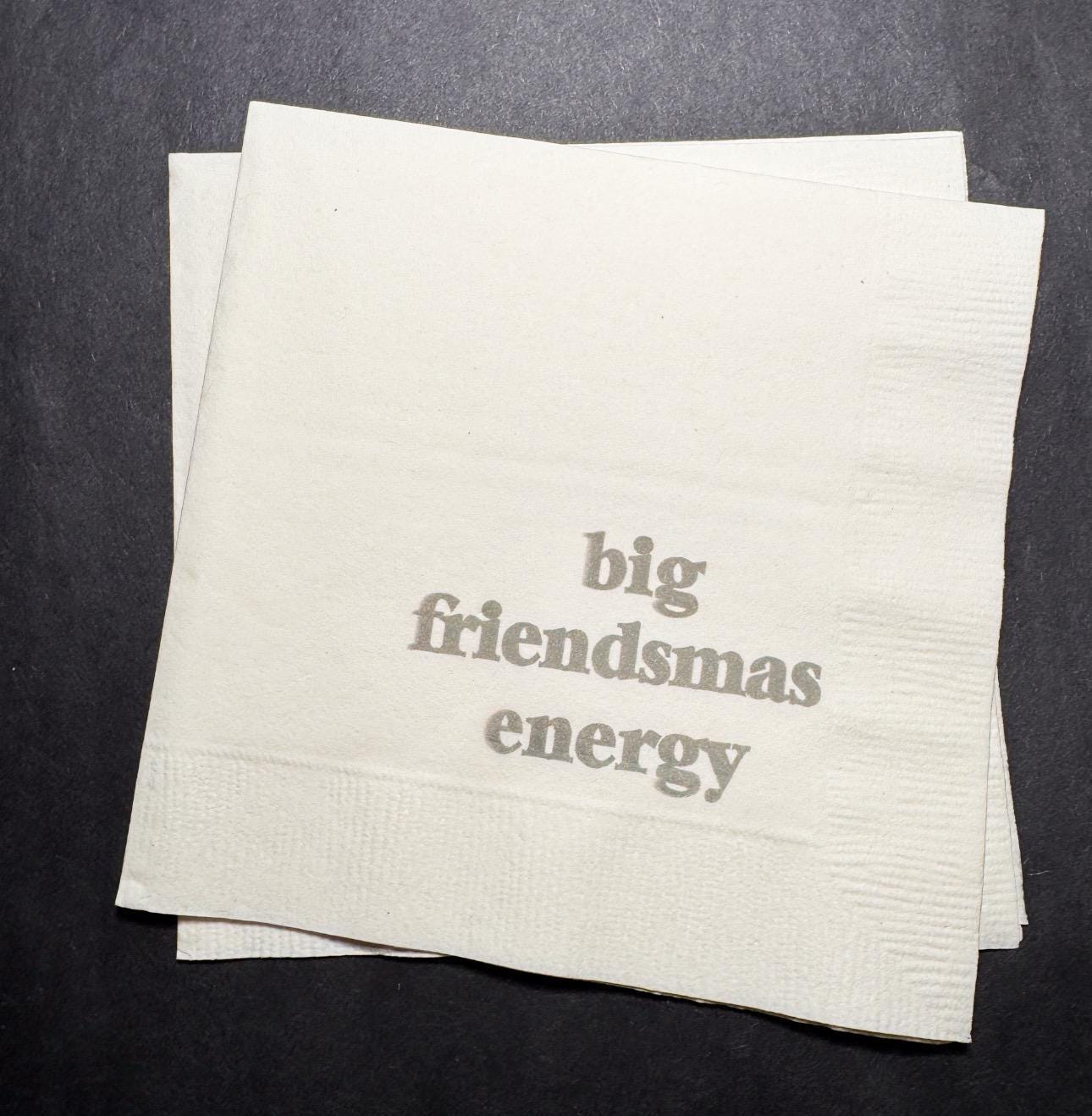 Friendsmas Christmas Party Very Merry Friendsmas It’s giving Friendsmas Funny Christmas Cocktail, Luncheon or Dinner Napkins Set of 25