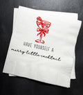Tini Bit Merry Little Cocktail Holiday Martini Christmas Party Jingle & Mingle Friendsmas Cocktail Luncheon or Dinner Napkins Set of 25