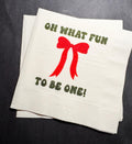 Oh What Fun Red Bow Birthday Christmas Pink Red December 1st Birthday Christmas Cocktail, Luncheon or Dinner Napkins Set of 25