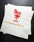 Tini Bit Merry Holiday Martini Christmas Party Jingle & Mingle Friendsmas Holiday Party Cocktail Luncheon or Dinner Napkins Set of 25
