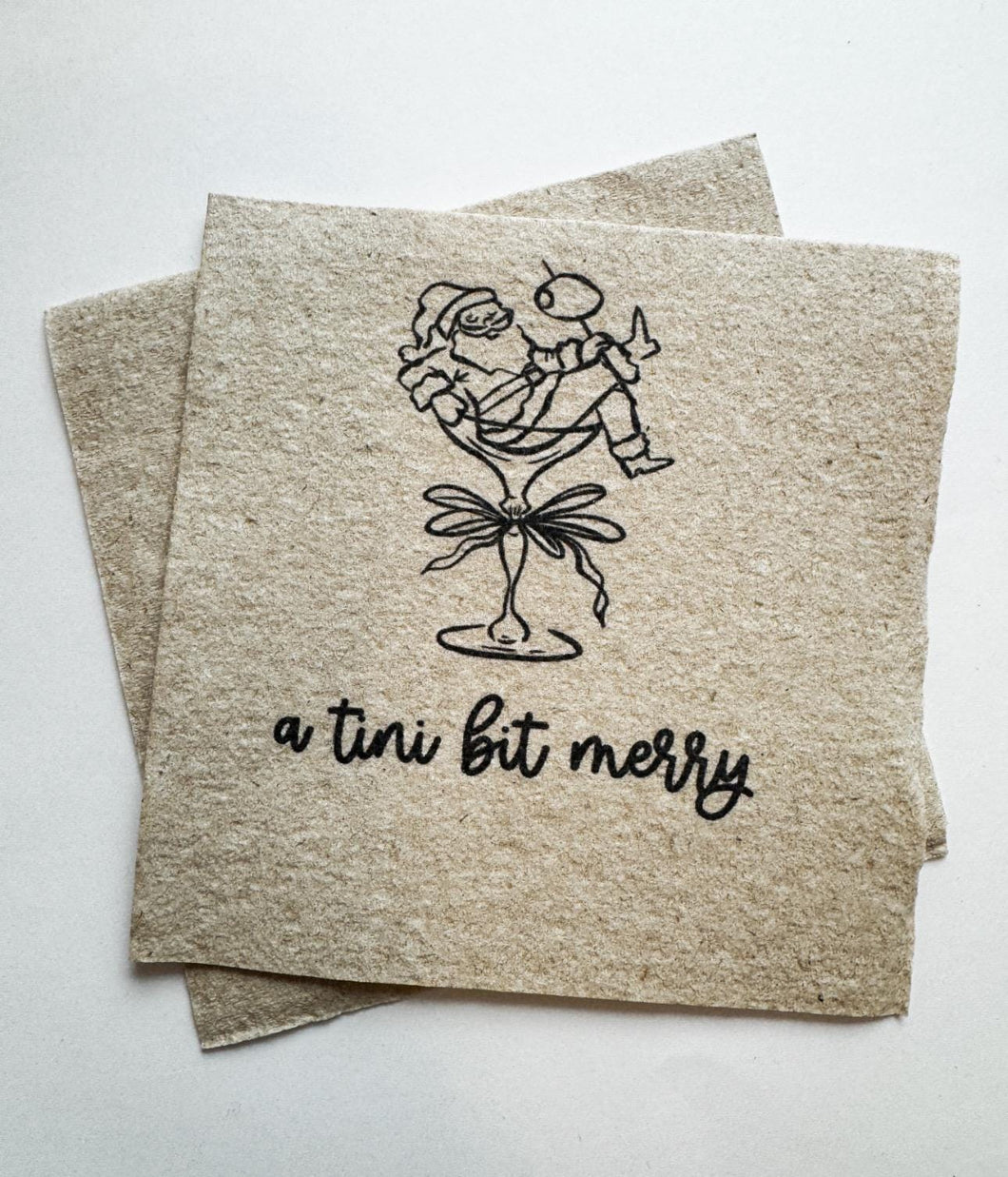 Tini Bit Merry Santa Martini Christmas Party Jingle & Mingle Friendsmas Holiday Cocktail Party Kraft Cocktail or Dinner Napkins Set of 25
