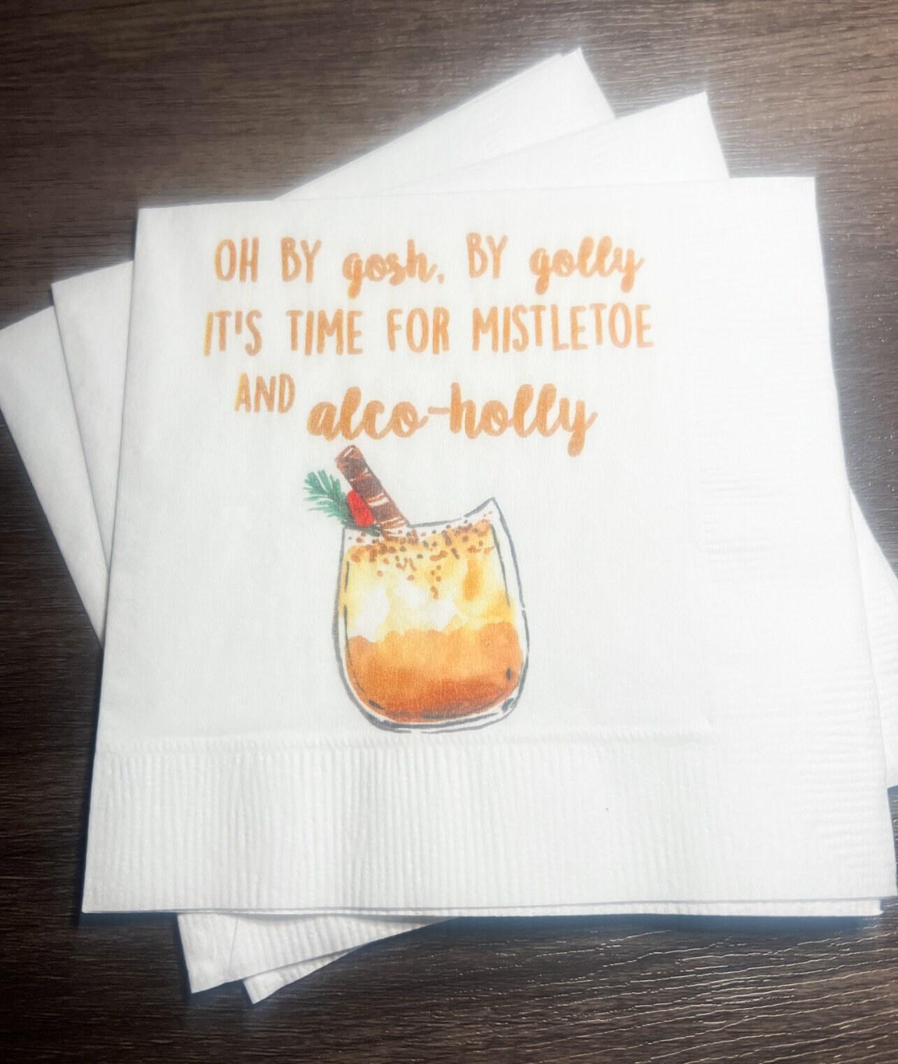 Eat Drink Be Merry Funny Christmas Party Oh By Gosh By Golly Alcoholly Girls Holiday Party Cocktail, Luncheon or Dinner Napkins Set of 25