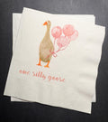 One Silly Goose 1st Birthday First Birthday Goose Preppy Goose Birthday Party  Cocktail, Luncheon or Dinner Napkins Set of 25
