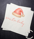 Santa Baby Christmas Baby Shower Pink Santa Hat Baby Gender Reveal Christmas Reveal Pink Baby Cocktail, Luncheon or Dinner Napkins Set of 25