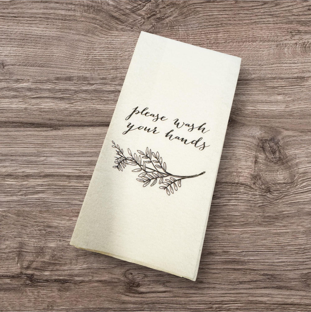Fall Guest Towels Linen Feel Ultra Ply White Disposable Towel Dinner Napkin Guest Bathroom Thanksgiving Paper Hand Towels, Set of 20
