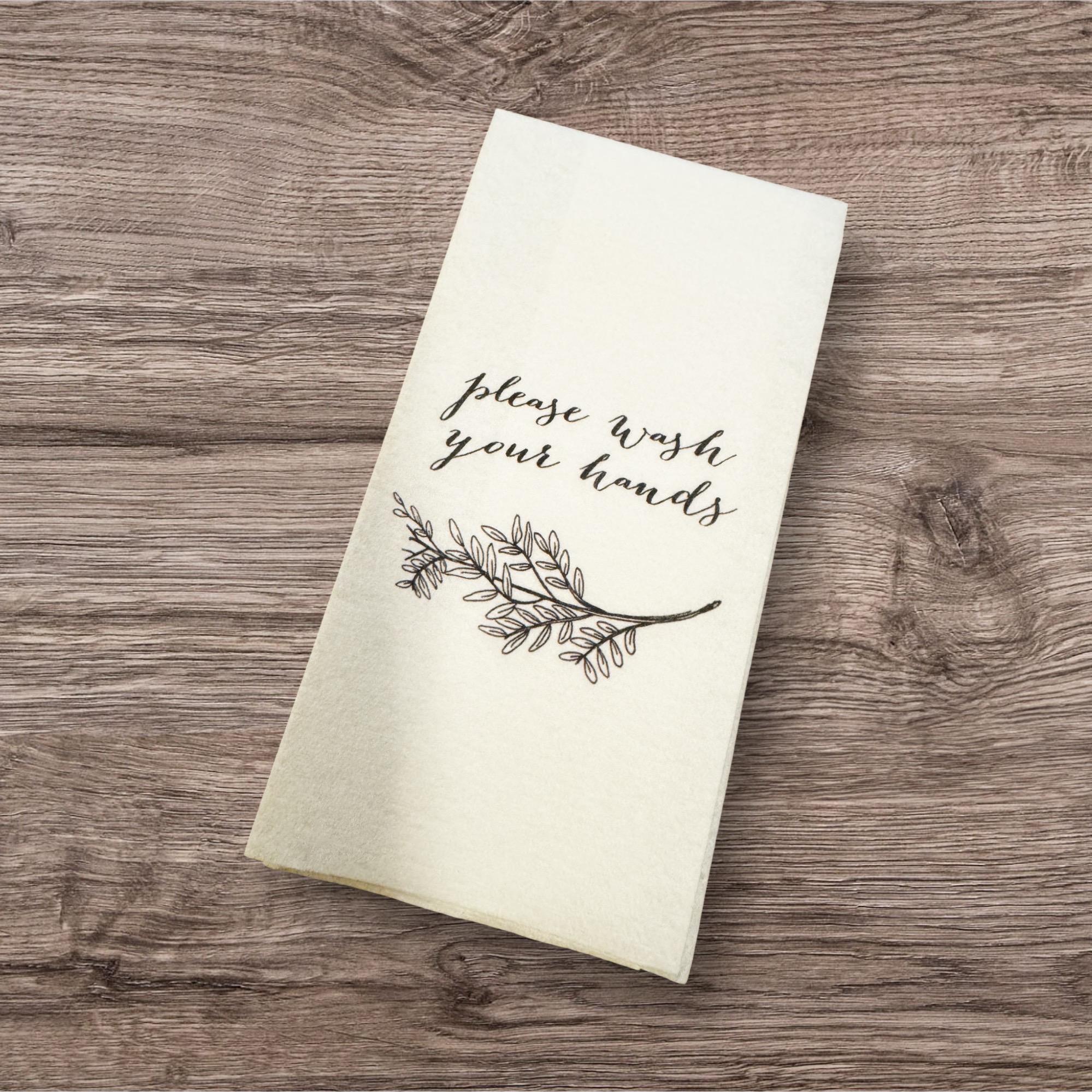 Fall Guest Towels Linen Feel Ultra Ply White Disposable Towel Dinner Napkin Guest Bathroom Thanksgiving Paper Hand Towels, Set of 20