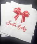 Santa Baby Christmas Baby Shower Santa Baby Gender Reveal Christmas Reveal December Gender Reveal Cocktail or Luncheon Napkins, Set of 25