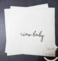Ciao Baby Black Bow Italian Baby Shower Ciao Bambino Black Bow Baby Shower Summer Lemon Cocktail, Luncheon or Dinner Napkins Set of 25
